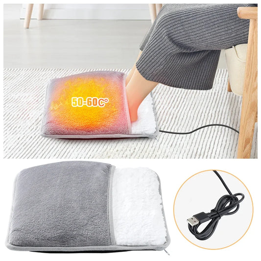 USB Şarjlı, Yumuşak Peluş, Yıkanabilir Ayak Isıtıcı — Uyku Kalitesini Artıran, Ev Tipi Ayak Isı Matı
