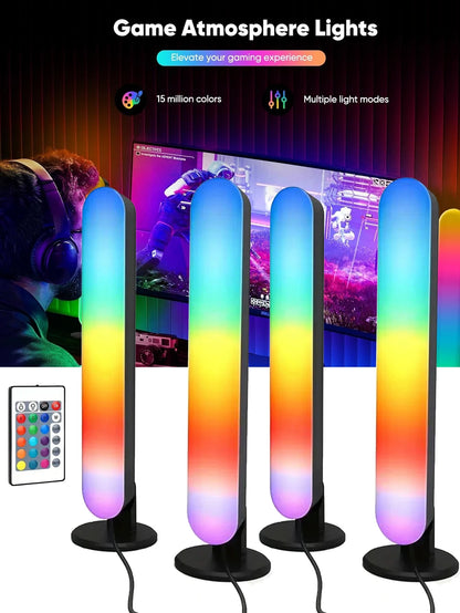 1/2 Packs Smart LED Strip Lights With Remote Control For Room Gaming Tv And Party Decoration Sync With Music Rgb Desk Lamp
