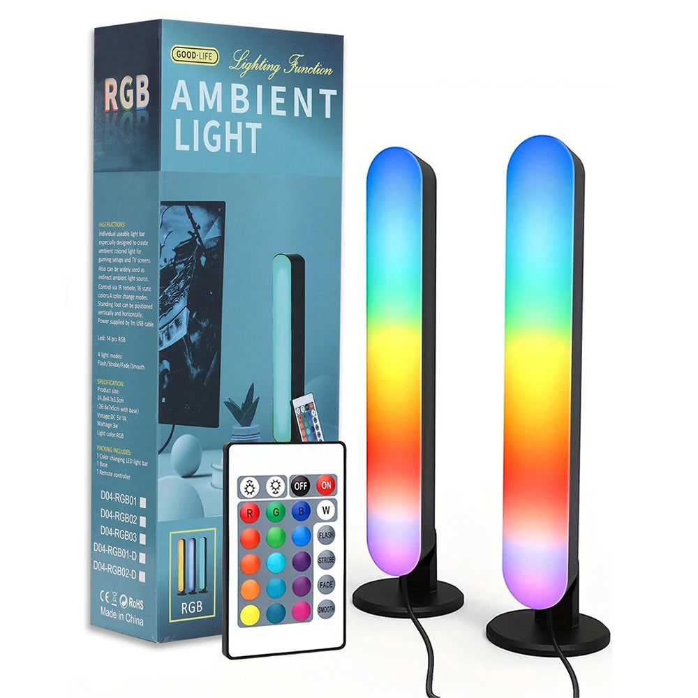 1/2 Packs Smart LED Strip Lights With Remote Control For Room Gaming Tv And Party Decoration Sync With Music Rgb Desk Lamp